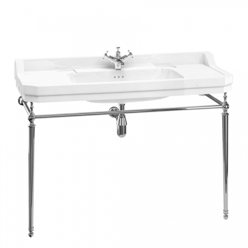 Edwardian 120cm Basin Wash Stand Chrome Plated Brass Fittings